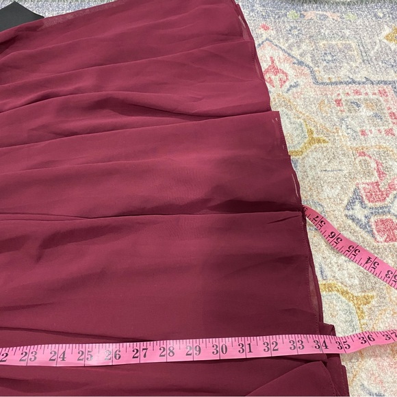 Lulus NWT Angel in Disguise Burgundy Lace Skater‎ Dress fit Flare Pleated - Picture 11 of 11